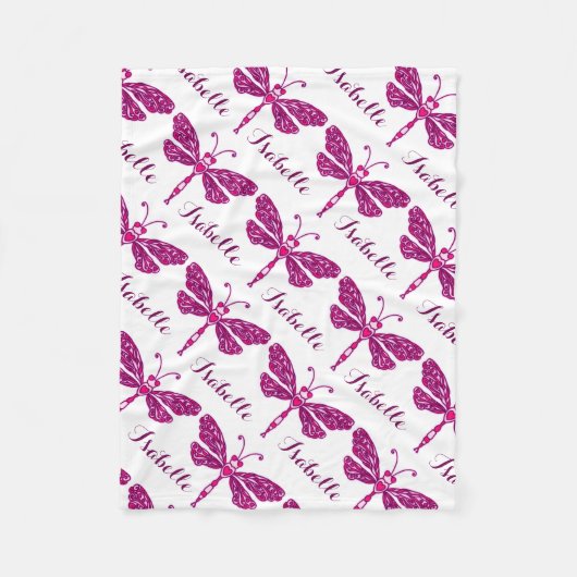 Couverture à motifs stylisée de libellule rose (Devant)