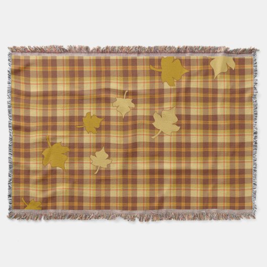 Couverture à plaid d'automne avec feuilles qui dér (Devant)