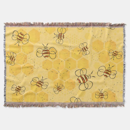 Couverture Abeille Bourdonnante Abeilles Mignonnes  (Devant)
