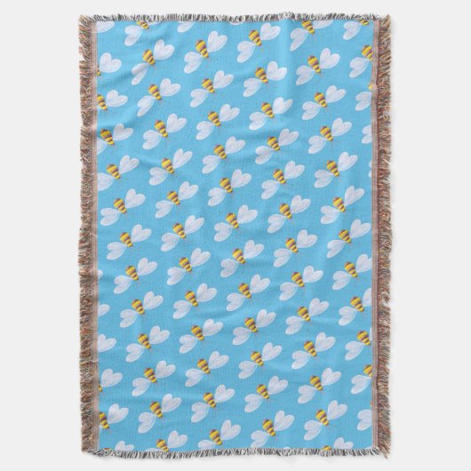 Couverture Abeilles aquarelle art bleu motif lancer (devant Vertical)