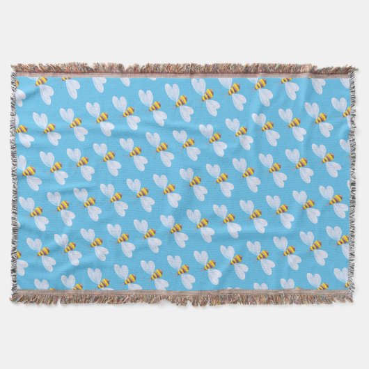 Couverture Abeilles aquarelle art bleu motif lancer (Devant)