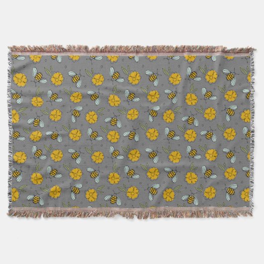 Couverture Abeilles et Boutons d'or sur Gris (Devant)