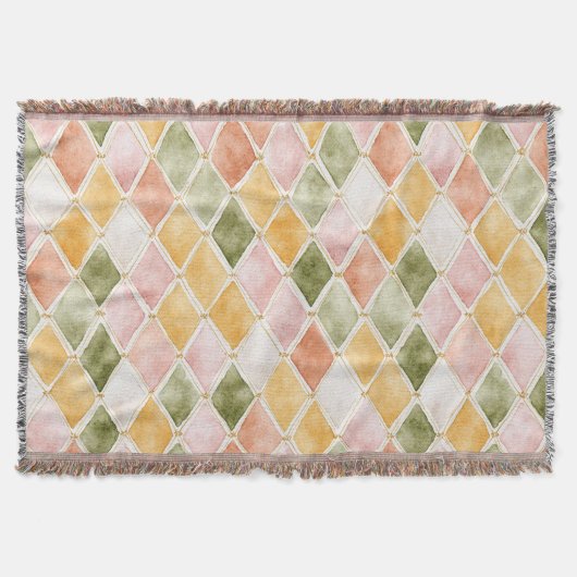 Couverture Abricot Orange Vert Jaune Rosé (Devant)