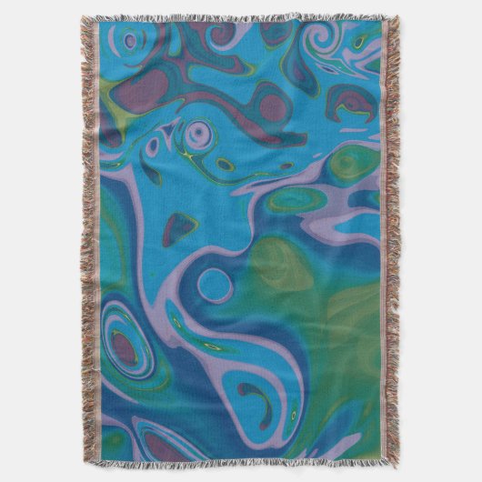 Couverture Abstract Peacock Swirl Throw Blanket (devant Vertical)