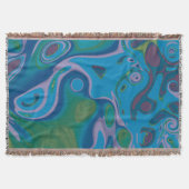 Couverture Abstract Peacock Swirl Throw Blanket (Devant)