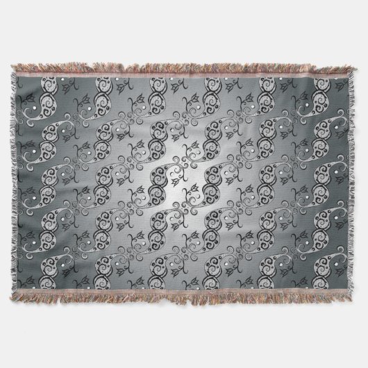 Couverture Abstrait Argent et noir Tulip Motif à la fois (Devant)