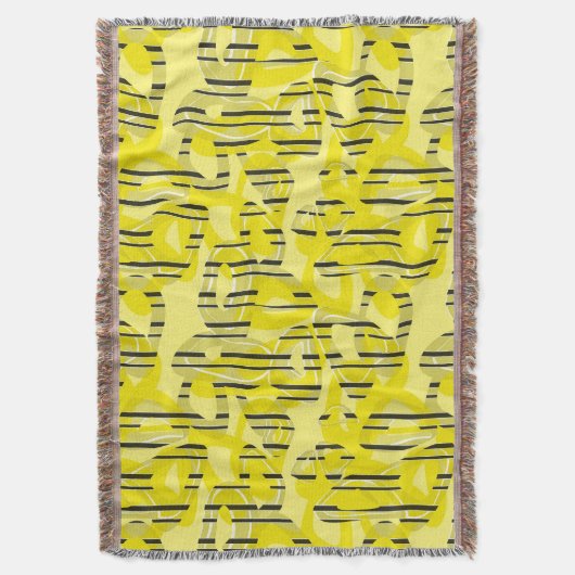 Couverture Abstrait art moderne rayé jaune blanc noir dec (devant Vertical)