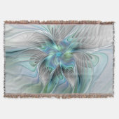 Couverture Abstrait Bleu Vert Papillon Imaginaire Fractal Art (Devant)