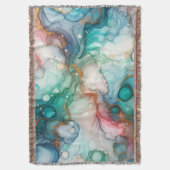 Couverture Abstrait en rose, sarcelle, bleu et or (devant Vertical)