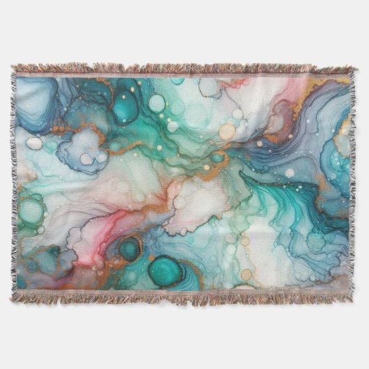 Couverture Abstrait en rose, sarcelle, bleu et or (Devant)