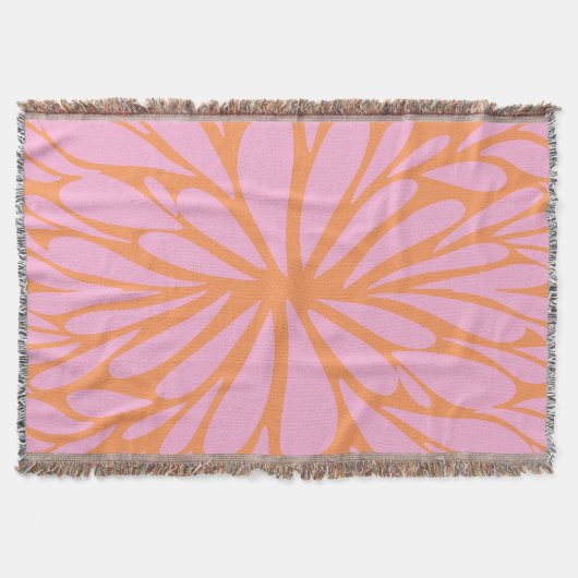 Couverture Abstrait floral éclat motif pastel orange & rose (Devant)