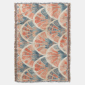 Couverture abstrait géométrique moderne Corail et Bleu (devant Vertical)