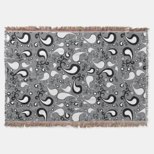 Couverture Abstrait gris et blanc Tulip Paisley motif