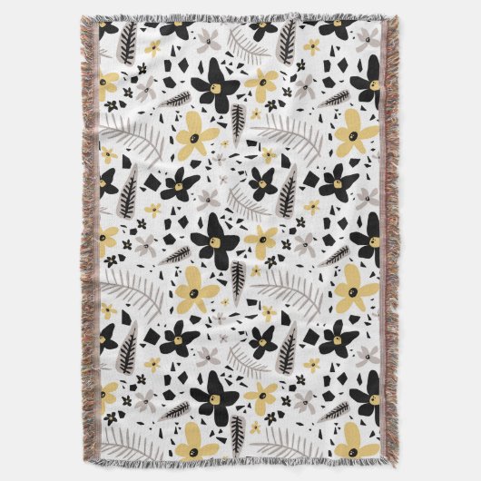 Couverture Abstrait Gris jaune noir gris sans joint motif flo (devant Vertical)