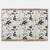 Couverture Abstrait Gris jaune noir gris sans joint motif flo (Devant)