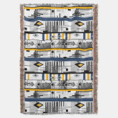 Couverture Abstrait moderne noir blanc jaune ornement géomet (devant Vertical)