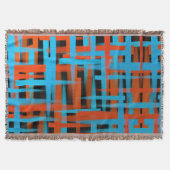 Couverture Abstrait Moderne Orange Bleu Bleu Brush traits (Devant)