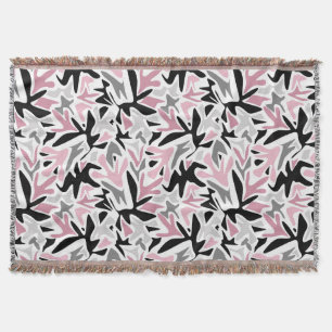 Couverture Abstrait, Noir et Rose, Jeune, Throw Pill moderne