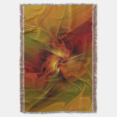 Couverture Abstrait Rouge Orange Brown Vert Fractal Art Flowe (devant Vertical)