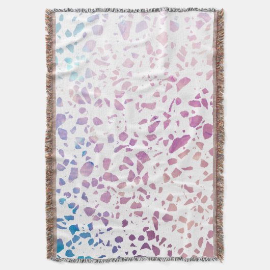 Couverture Abstrait Terrazzo Mosaic rose et Motif bleu (devant Vertical)
