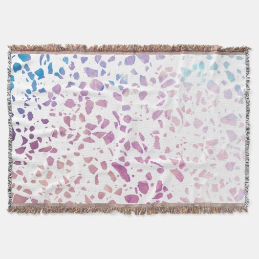 Couverture Abstrait Terrazzo Mosaic rose et Motif bleu (Devant)