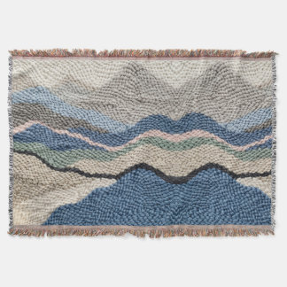 Couverture abstraite Mountain Ridge – Sage & Bleu