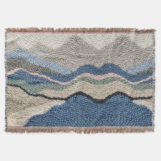Couverture abstraite Mountain Ridge – Sage & Bleu (Devant)