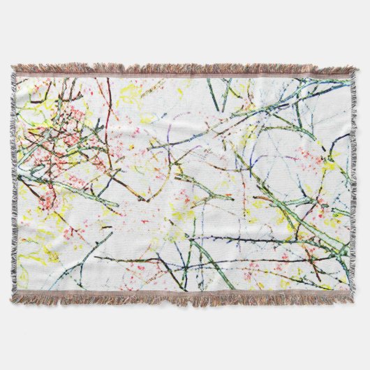 Couverture Abstraites branches colorées d'arbre sur dessin bl (Devant)