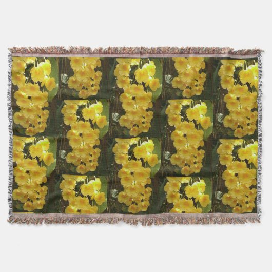 Couverture Accrocher les orchidées jaunes Fleurs tropicales (Devant)