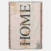 Couverture Accueil aquarelle script feuille or Throw Blanket (devant Vertical)