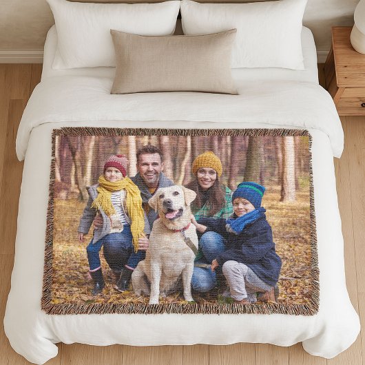 Couverture Adorable Custom Family Photo Woven