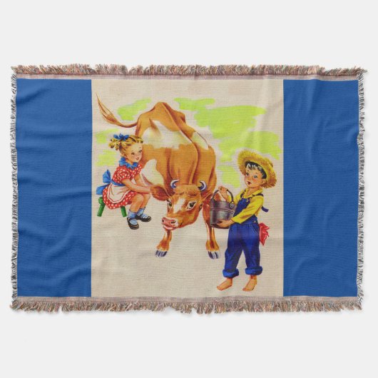 Couverture adorable enfant avec adorable vache (Devant)