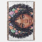 Couverture Adorable Fille Noire avec Couronne de Fleurs Afro (devant Vertical)