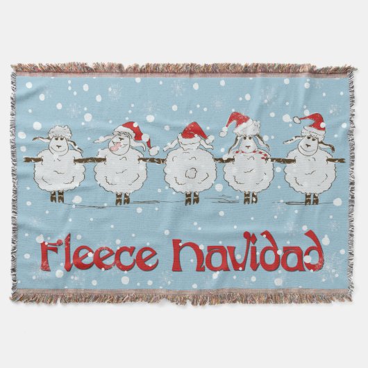 Couverture adorable FUNNY Fleece Navidad Christmas Sheep (Devant)