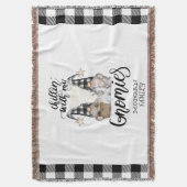 Couverture Adorable mignonne Gnomes Black Buffalo Plaid (devant Vertical)
