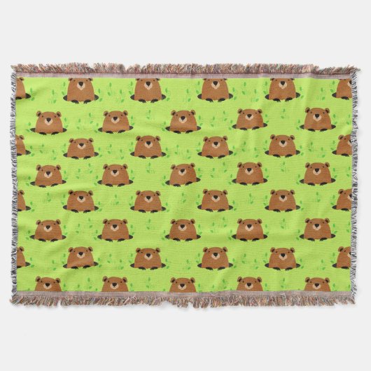 Couverture Adorable Motif de la marmotte de bois (Devant)