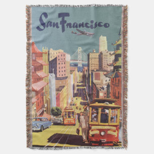 Couverture Affiche de voyage des anciens tramways de San Fran
