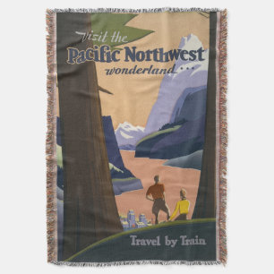 Couverture Affiche de voyage vintage du Pacifique Nord-Ouest