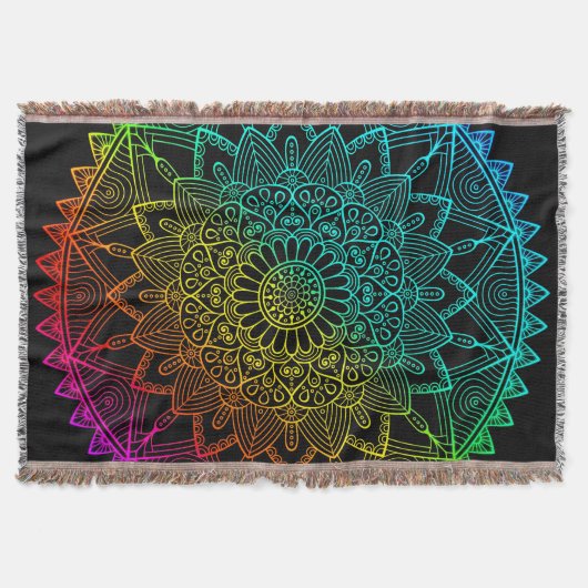 Couverture Affiche Mandala Arc-en-Ciel Noir (Devant)