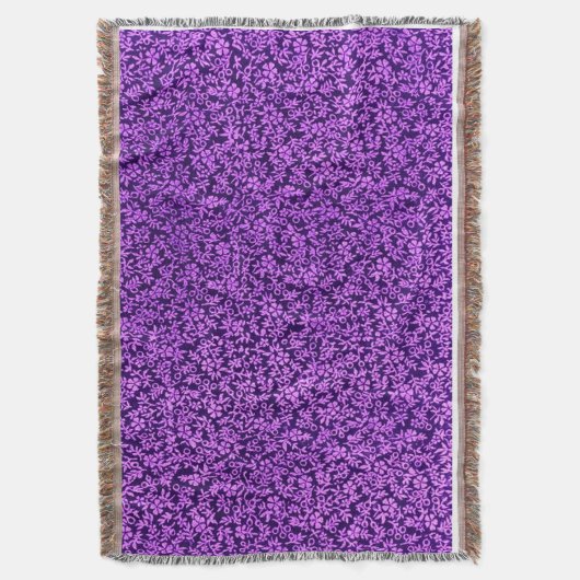 Couverture Afghan pourpre d'améthyste violette florale (devant Vertical)