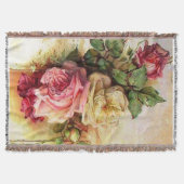 Couverture Afghan rose de bouquet de cru (Devant)