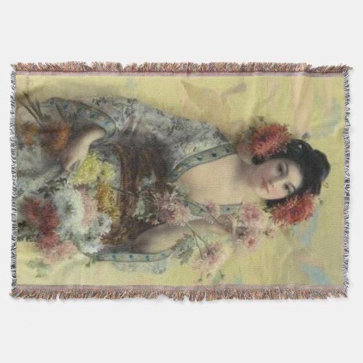Couverture Afghan vintage de geisha (Devant)