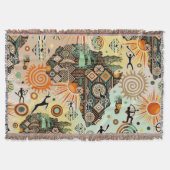 Couverture Africa Map Decorative Tribal Elements Pattern (Devant)
