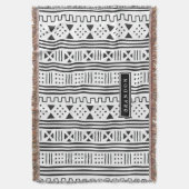 Couverture Africain blanc MudCloth du noir | inspiré (devant Vertical)