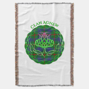 Couverture Agnew Tartan Écossais Chardon Celtique