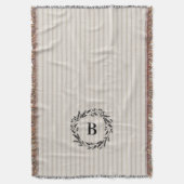 Couverture Agritourisme Beige Ticking Strippes Monogramme (devant Vertical)