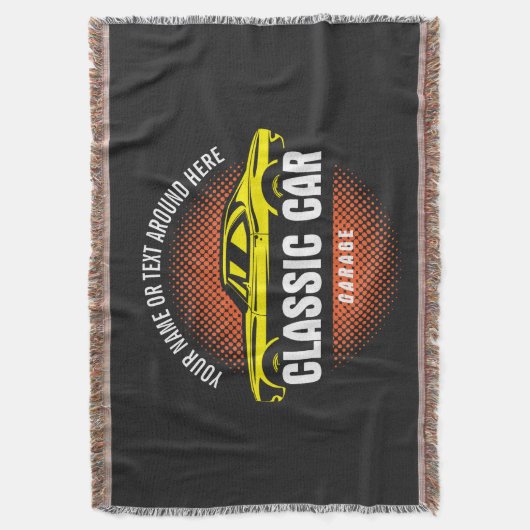 Couverture Ajouter un nom Texte Jaune voiture classique (devant Vertical)