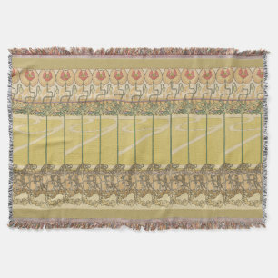 Couverture Alfonse Mucha Papier Peint Floral Art Nouveau Coqu