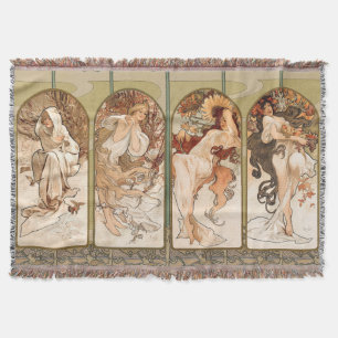 Couverture Alphonse Mucha Quatre Saisons Panneau Art nouveau
