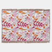 Couverture Alyssa Mae Foliage rose et orange (Devant)